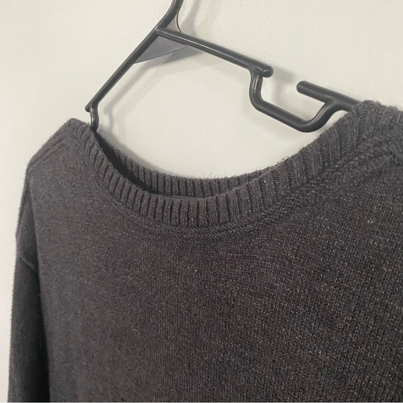 Old Navy Women's Small Long Dark Gray Sweater Cotton Blend Round Neck Oversized - Picture 8 of 15